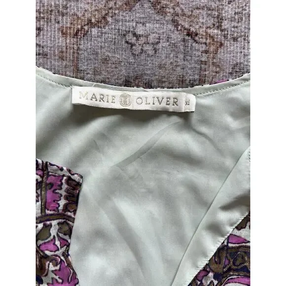 Marie Oliver Preston Mini Dress In Emerald Tile Long Sleeve Waist Belt Size XL - Picture 4 of 9